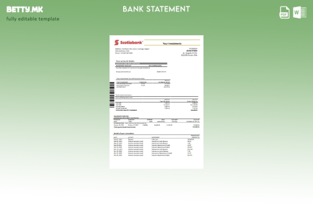 Модерен стил Шаблон за зборови за извод од банка на Чиле Скотјабанк